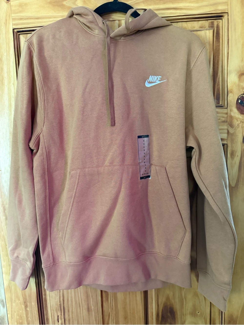 Nike Men’s Brown/Tan Pullover Hoodie with White Logo